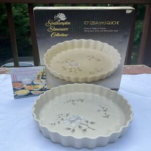 Vintage 1985 Southampton StonewareCollection 10" Quiche Dish Platter|Cottagecore